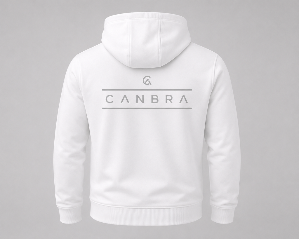 Men's Canbra Core White Hoodie