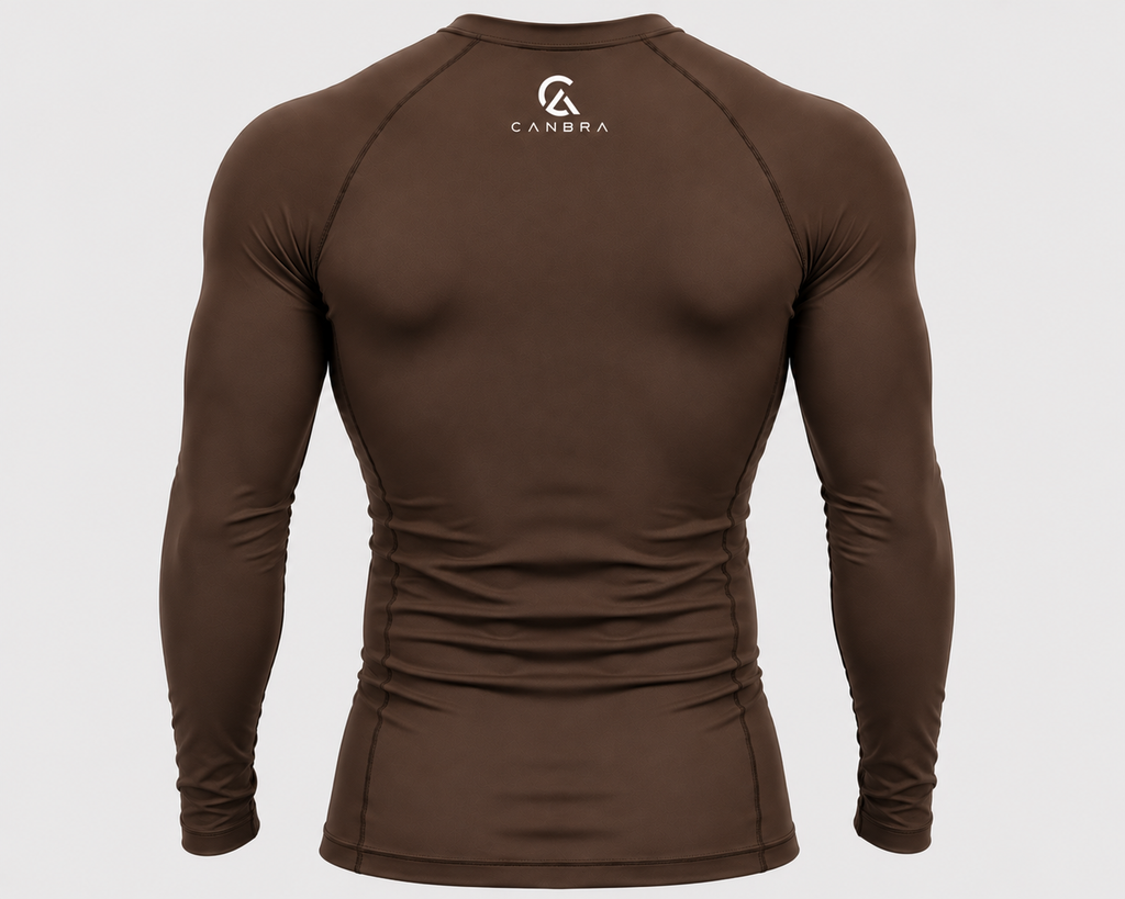 Men's long sleeve Compression Tee brown