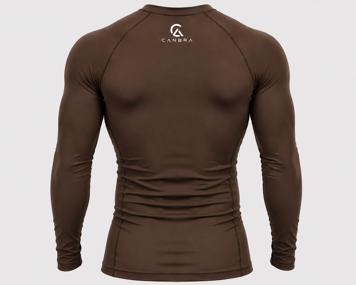 Men's long sleeve Compression Tee brown
