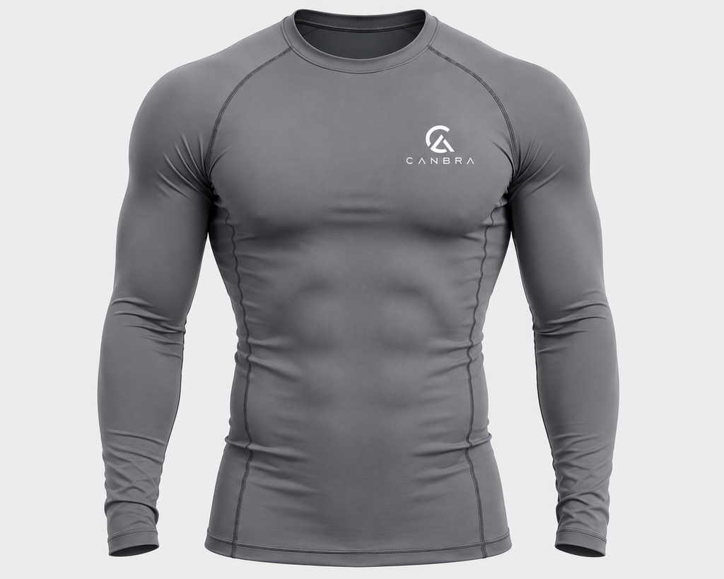 Men's long sleeve Compression Tee Grey