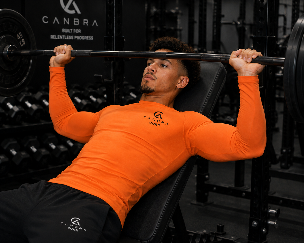 Men's long sleeve Compression Tee orange