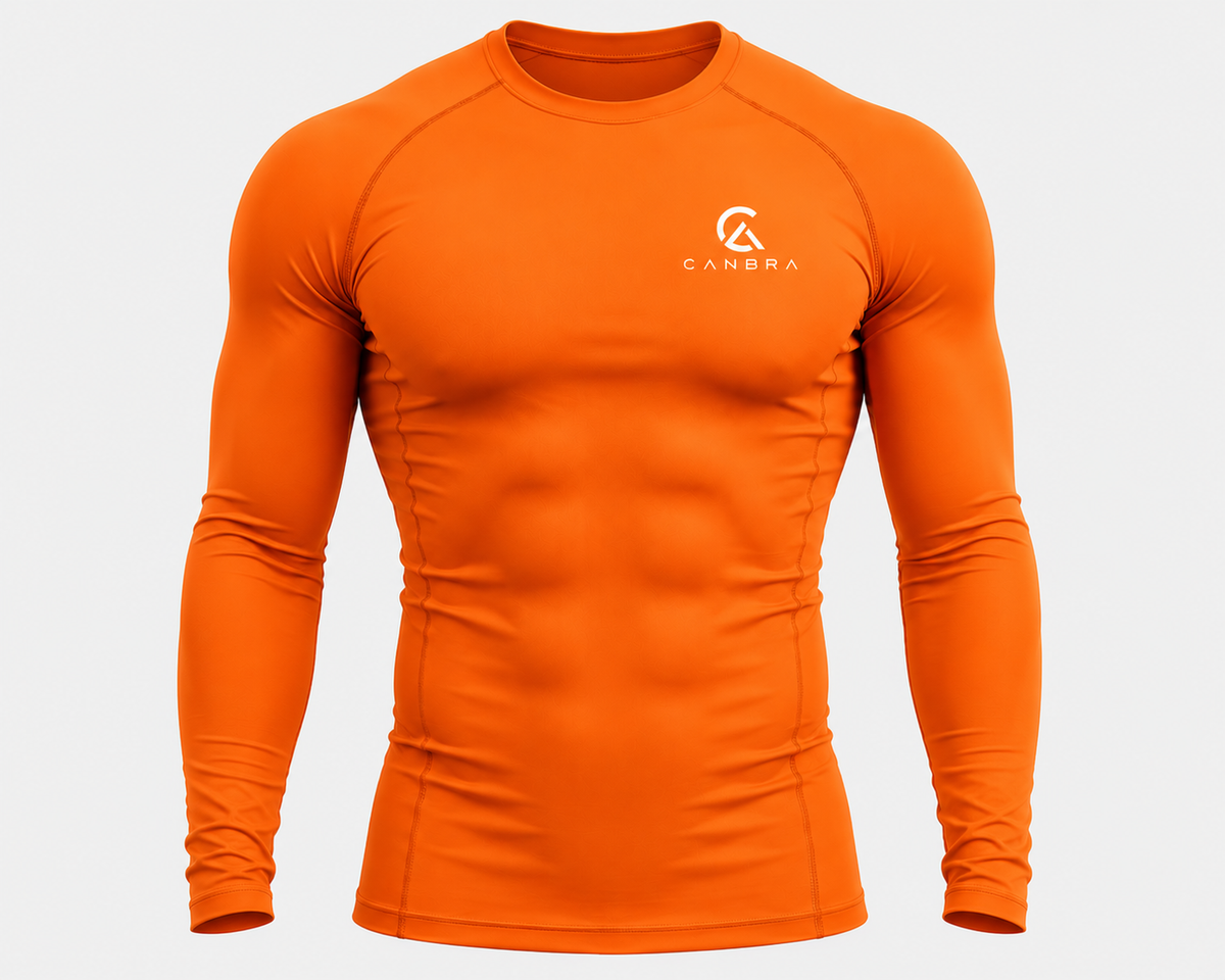 Men's long sleeve Compression Tee orange