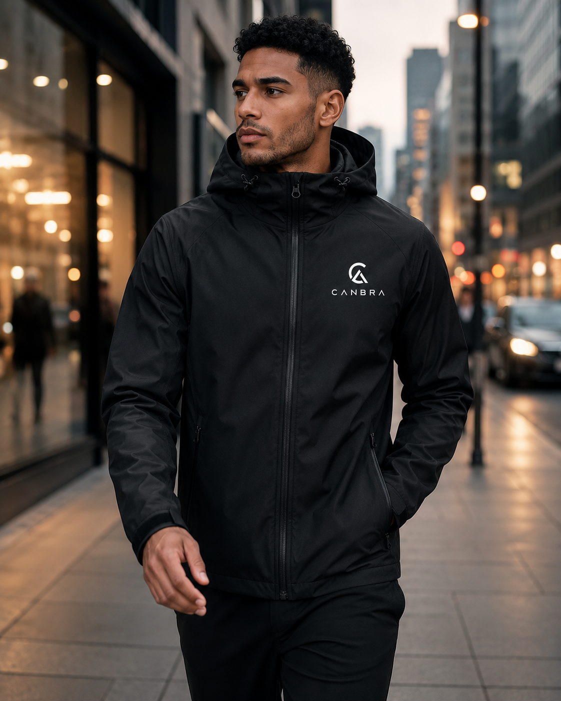 Black Canbra Core all-weather waterproof Jacket