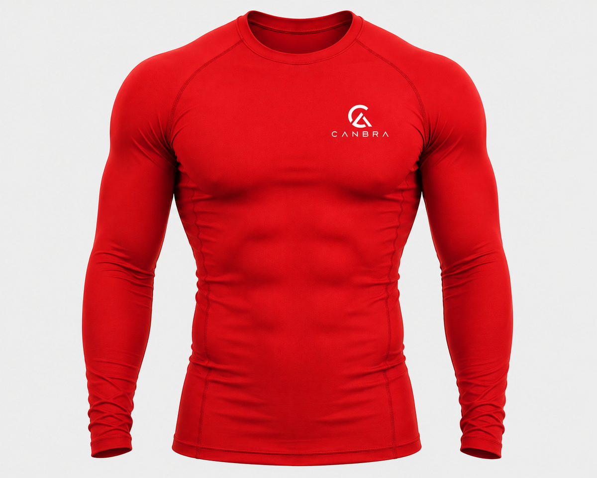 Men's long sleeve Compression Tee red