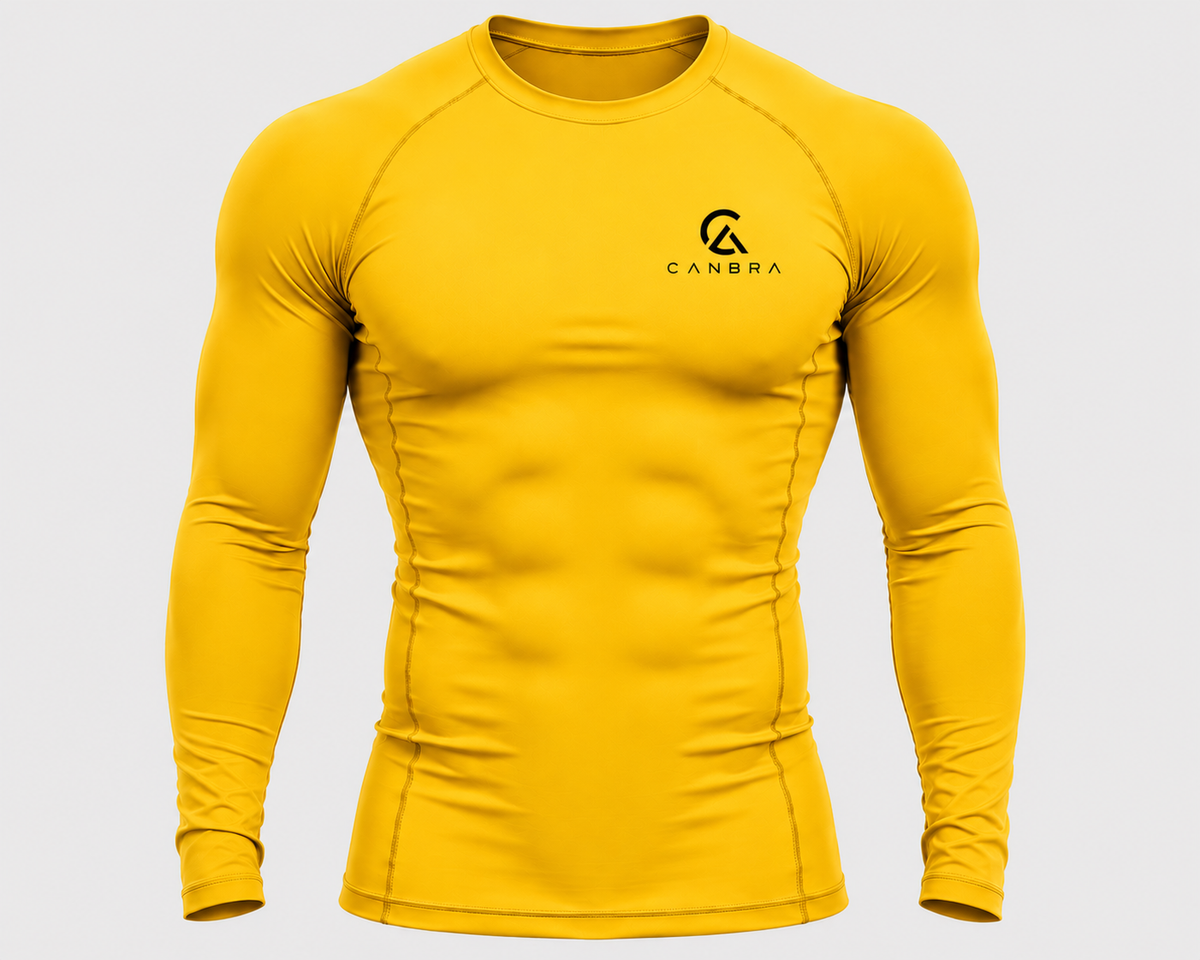 Men's long sleeve Compression Shirt yellow
